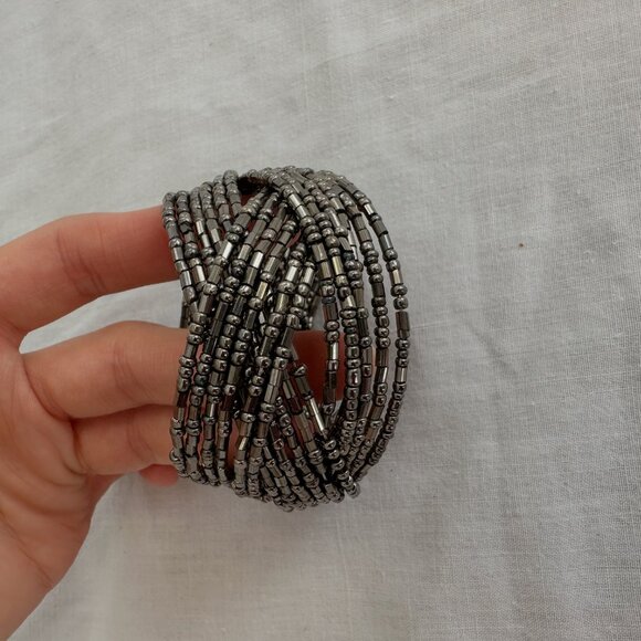 Gray Beaded Bracelet - Costume Jewelry - Picture 2 of 5